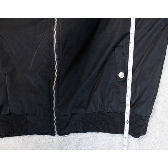 Old Navy Black Satin Insulated Bomber Jacket Mens Size XXL - Picture 6 of 13